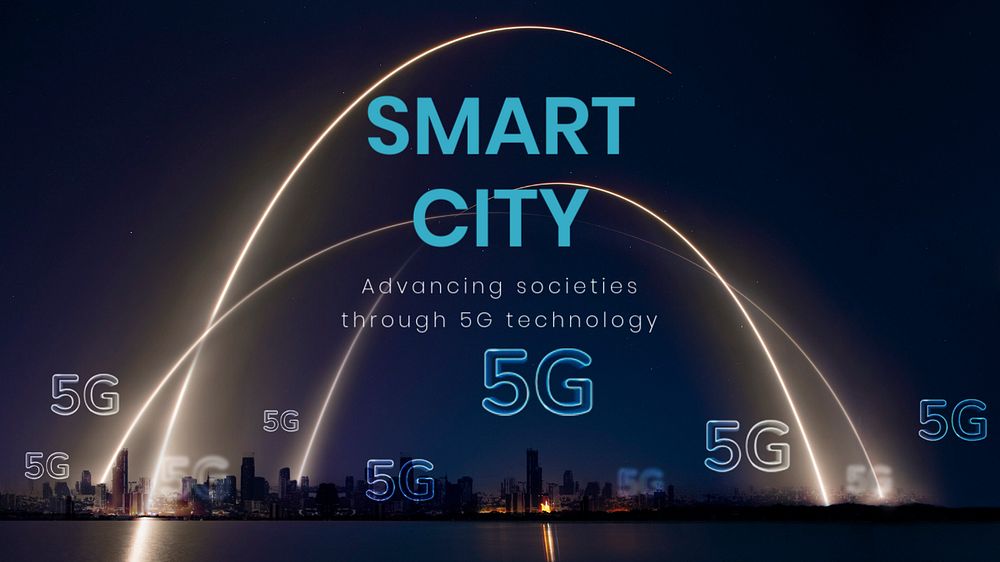 Smart city blog banner template, editable digital technology design