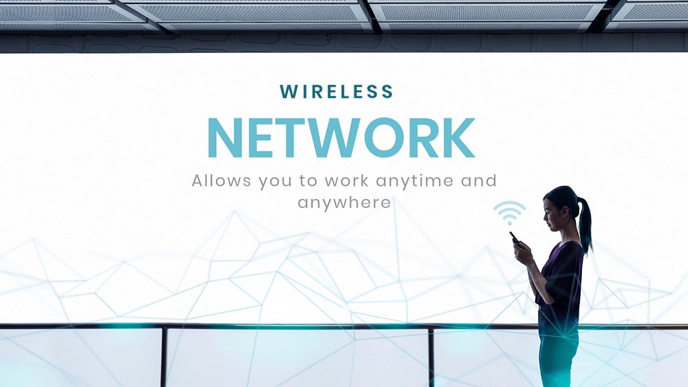 Wireless network blog banner template, editable technology design