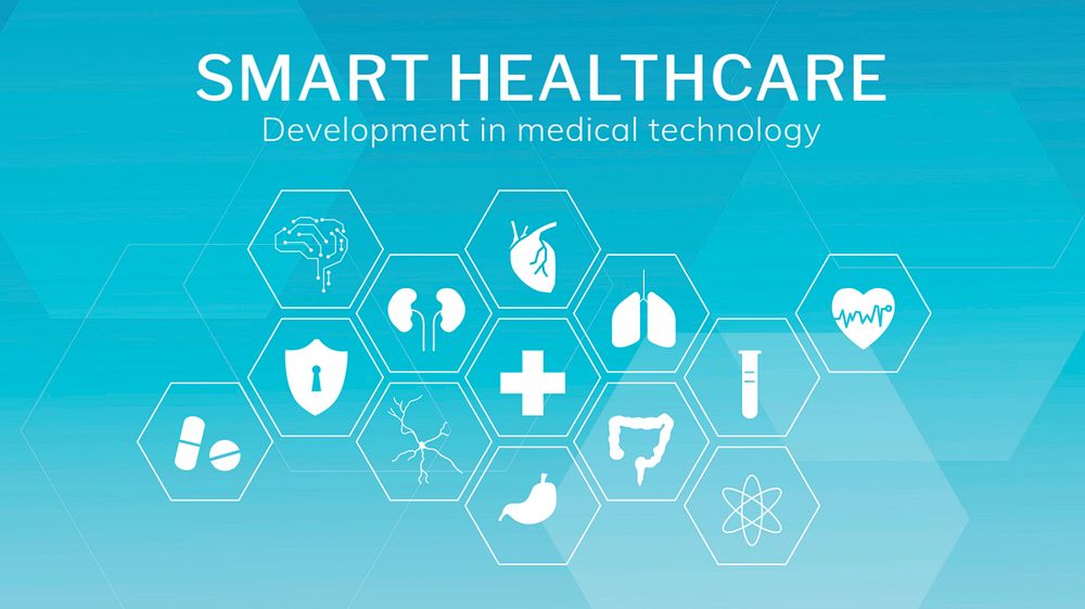 Smart healthcare blog banner template, editable medical technology design