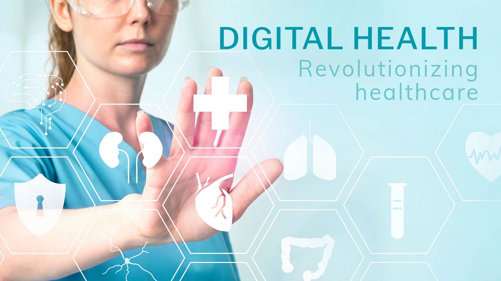 Digital health blog banner template, editable medical technology design