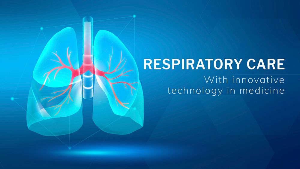 Respiratory care blog banner template, editable medical technology design