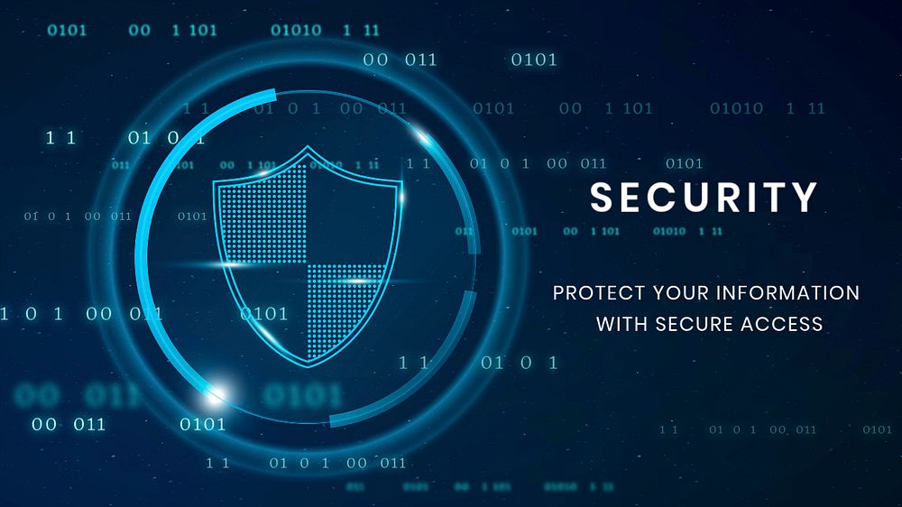 Cyber security blog banner template, shield icon design