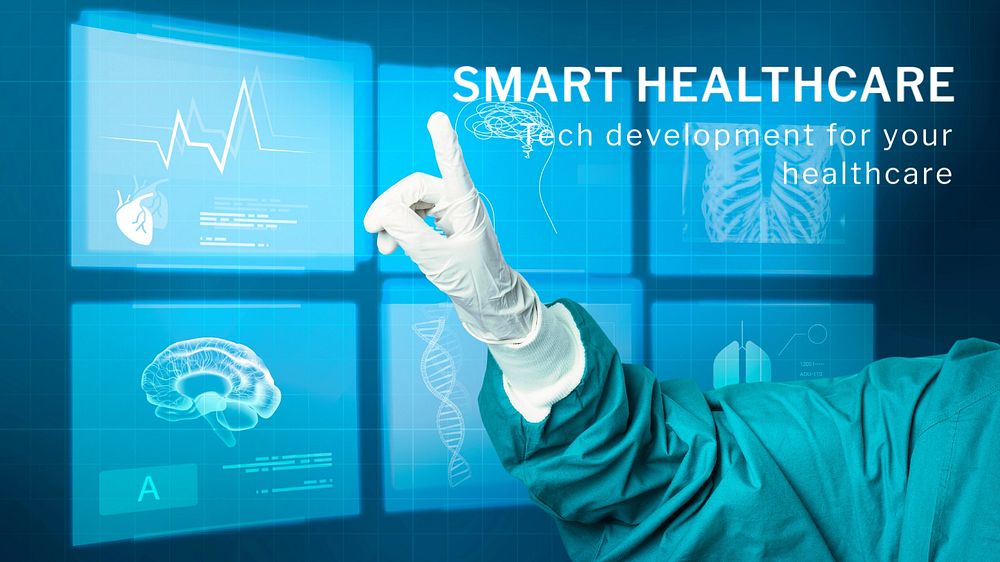 Smart healthcare blog banner template, editable medical technology design