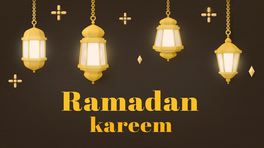 Ramadan kareem YouTube thumbnail template, 3D editable design