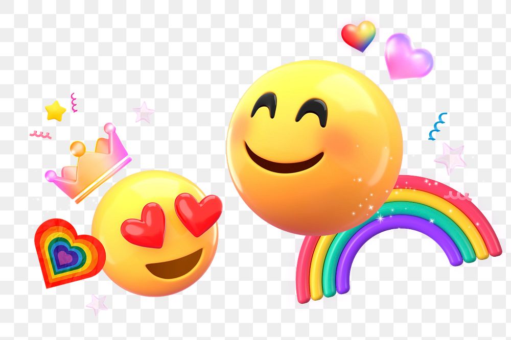 Pride month emoticon 3D sticker