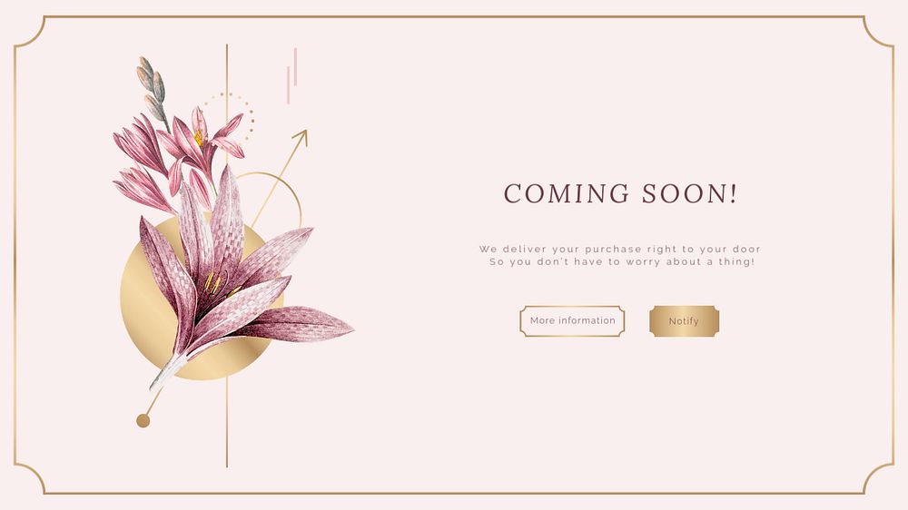 Pink flower Facebook cover template, editable text design