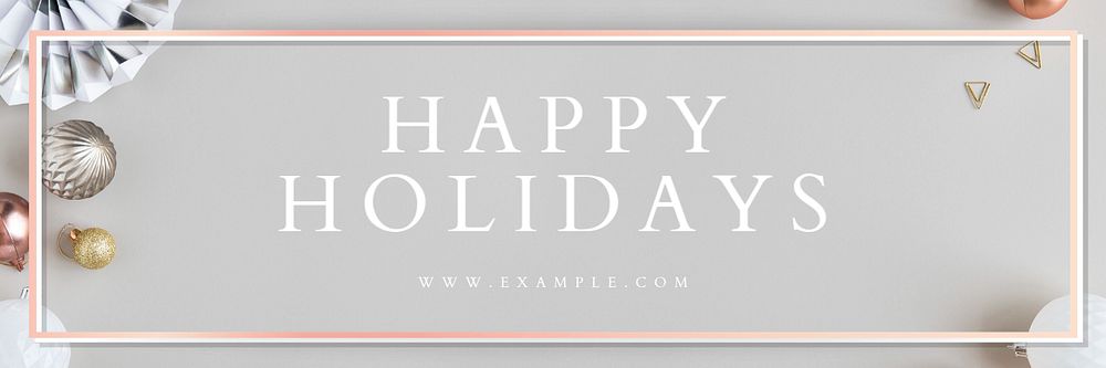 Happy holidays Twitter header template, festive bauble design