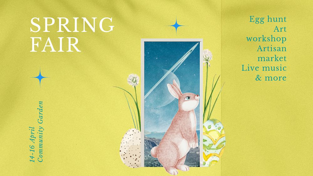 Easter bunny YouTube thumbnail template, editable design