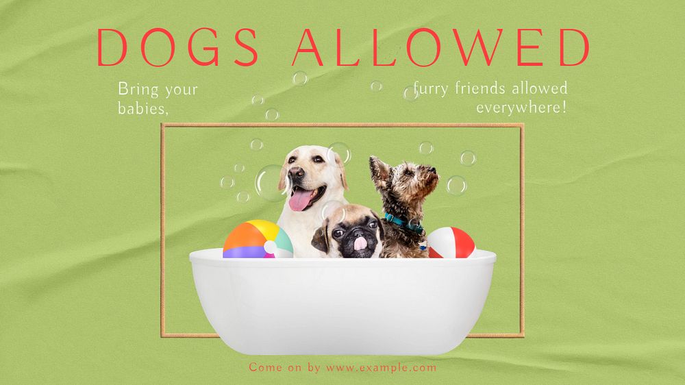 Dogs allowed PowerPoint presentation template, editable design