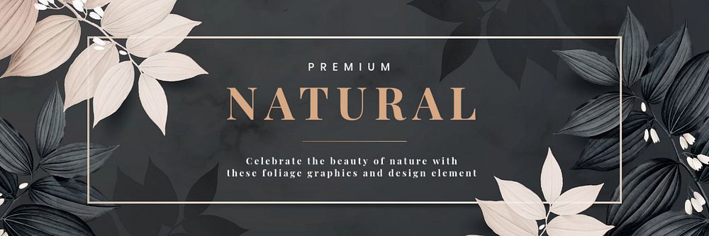 Aesthetic botanical Twitter header template, editable design