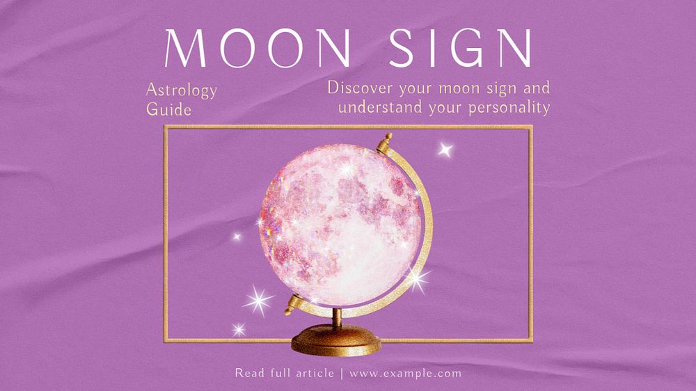 Moon sign PowerPoint presentation template, editable design