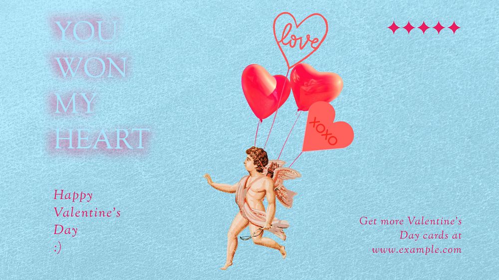 Valentine's cupid PowerPoint presentation template, editable design