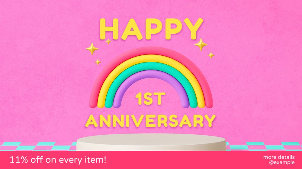 Happy anniversary YouTube thumbnail template, editable design