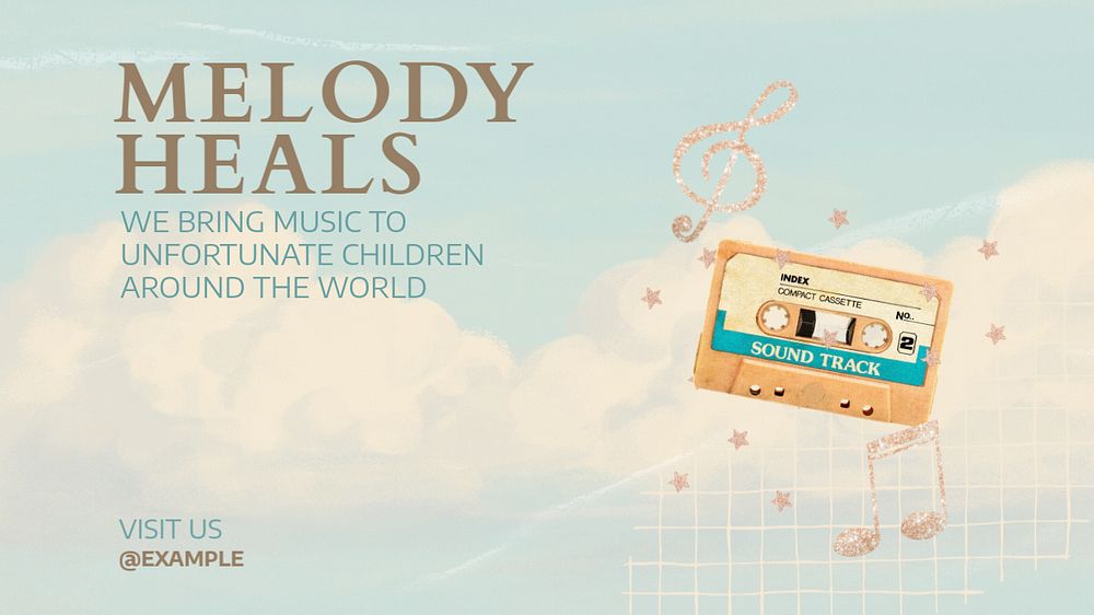 Melody heals YouTube thumbnail template, editable design