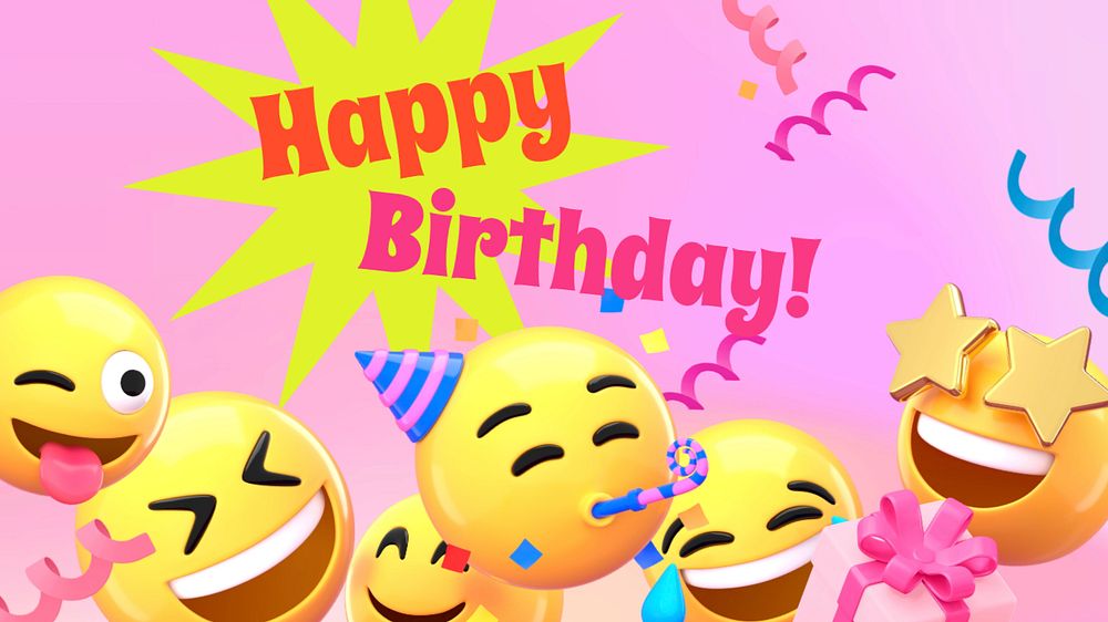 Happy Birthday Facebook cover template, editable design