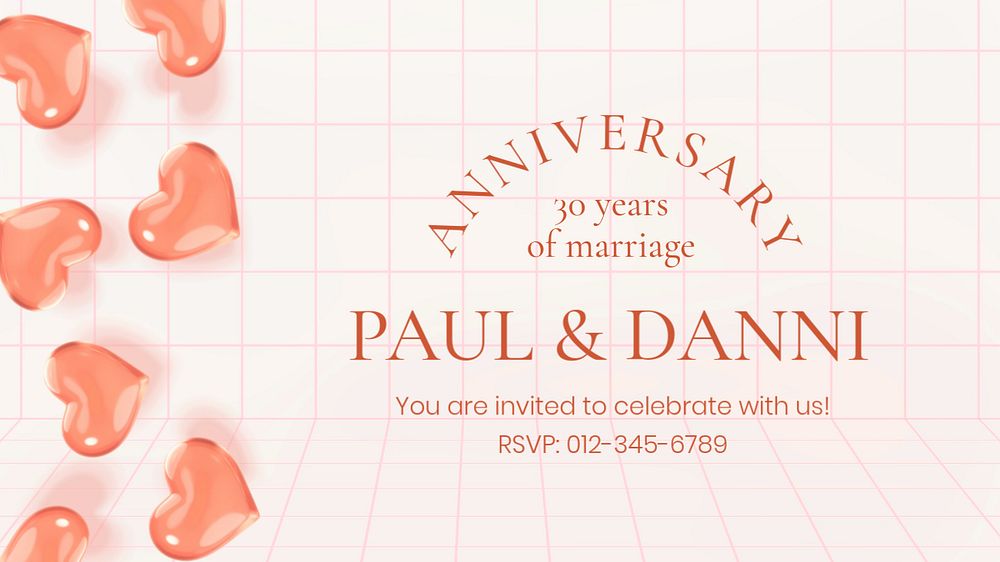 Anniversary celebration blog banner template, editable design