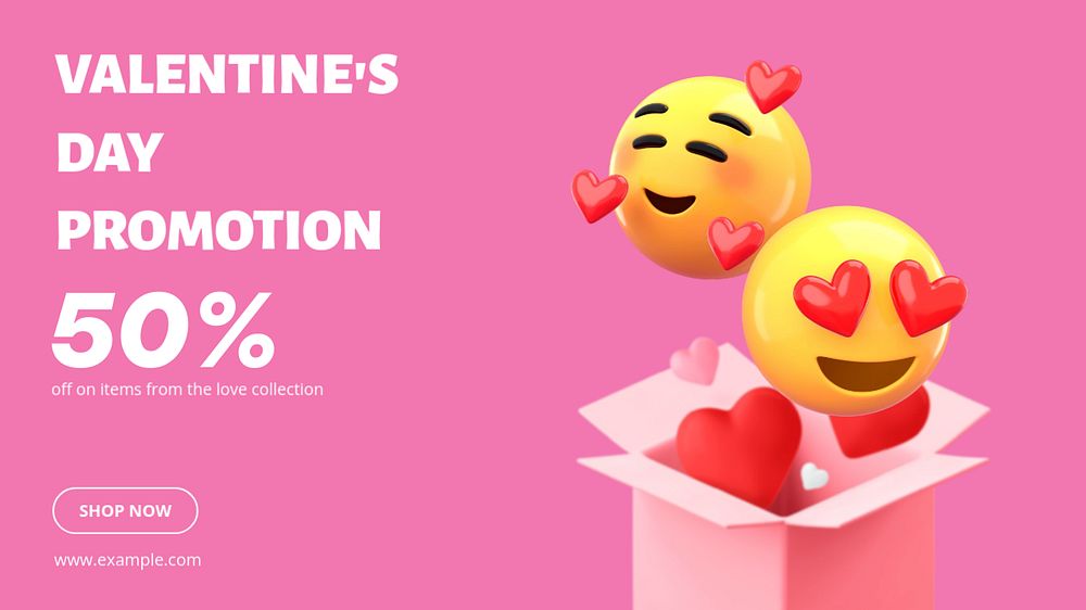 Valentine's sale blog banner template, editable design