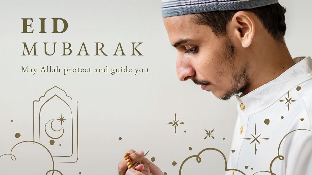 Eid Mubarak Facebook event cover template, editable design