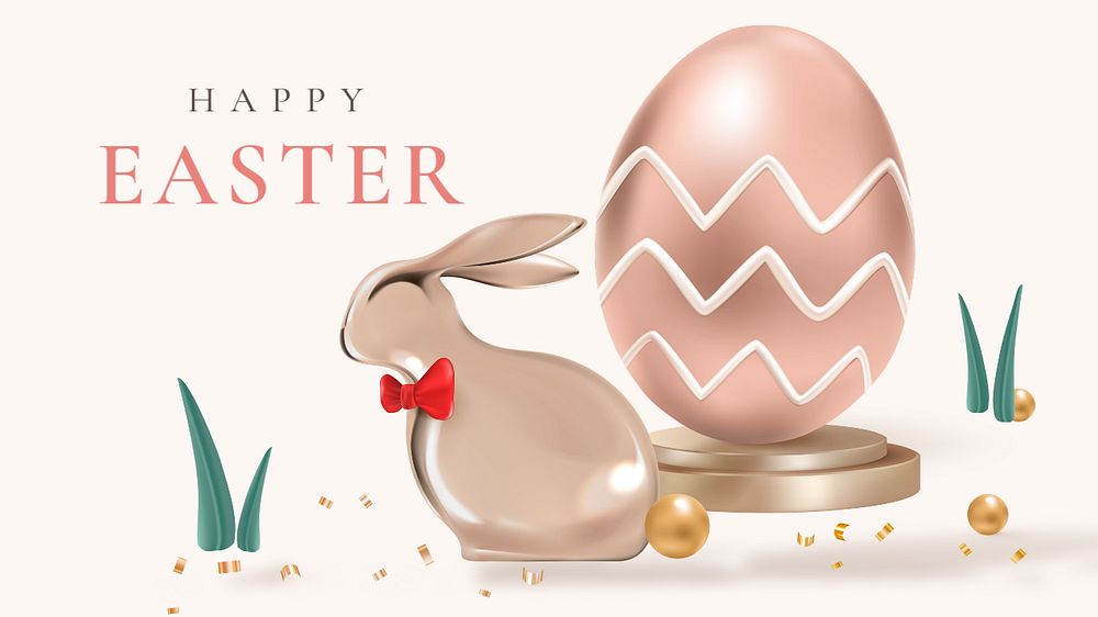 Easter bunny blog banner template, customizable text & design