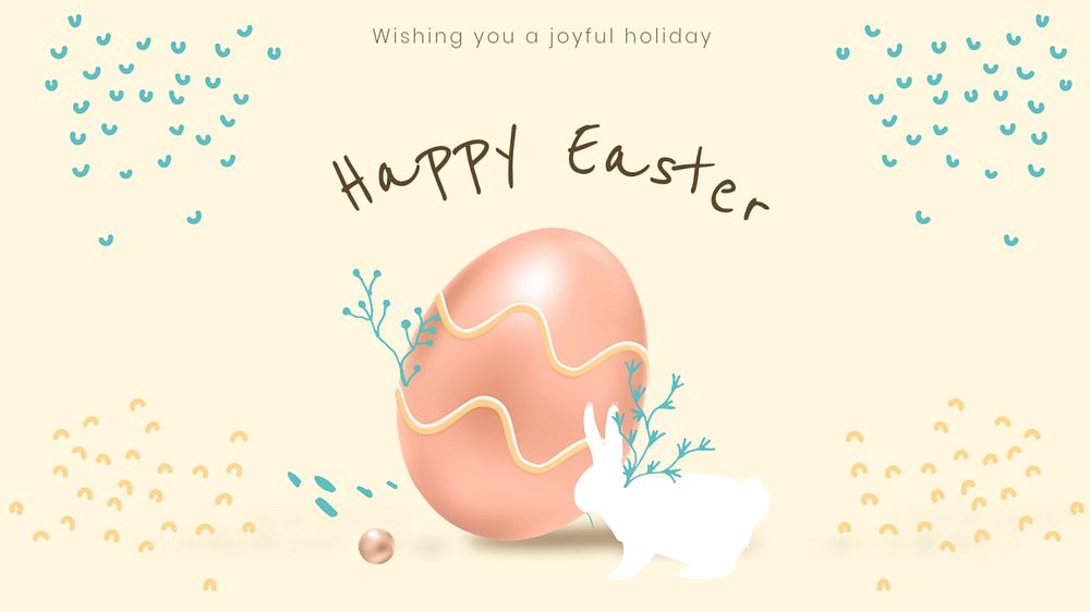 Happy Easter blog banner template, customizable text & design