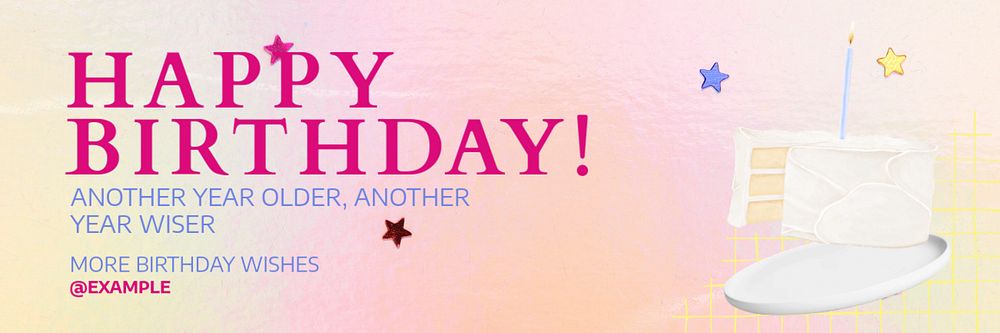 Happy Birthday Twitter header template, editable design