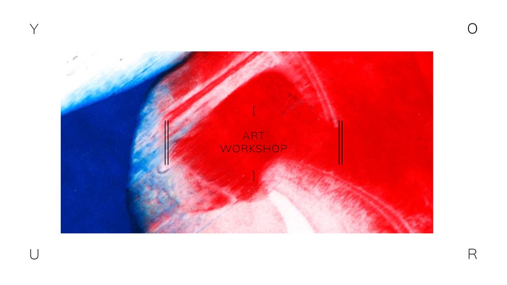 Abstract colorful blog banner template, editable art workshop design