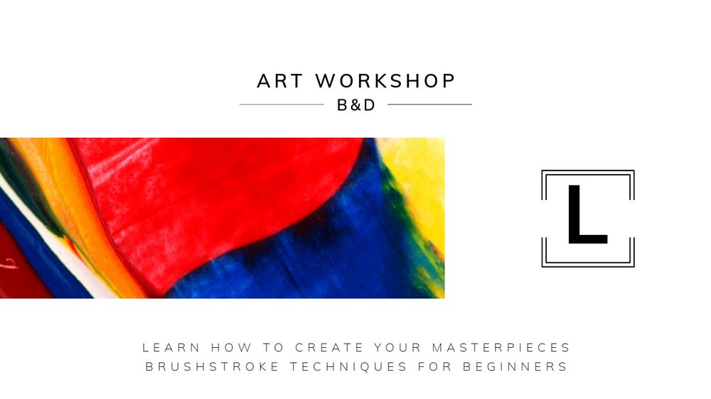 Abstract colorful blog banner template, editable art workshop design