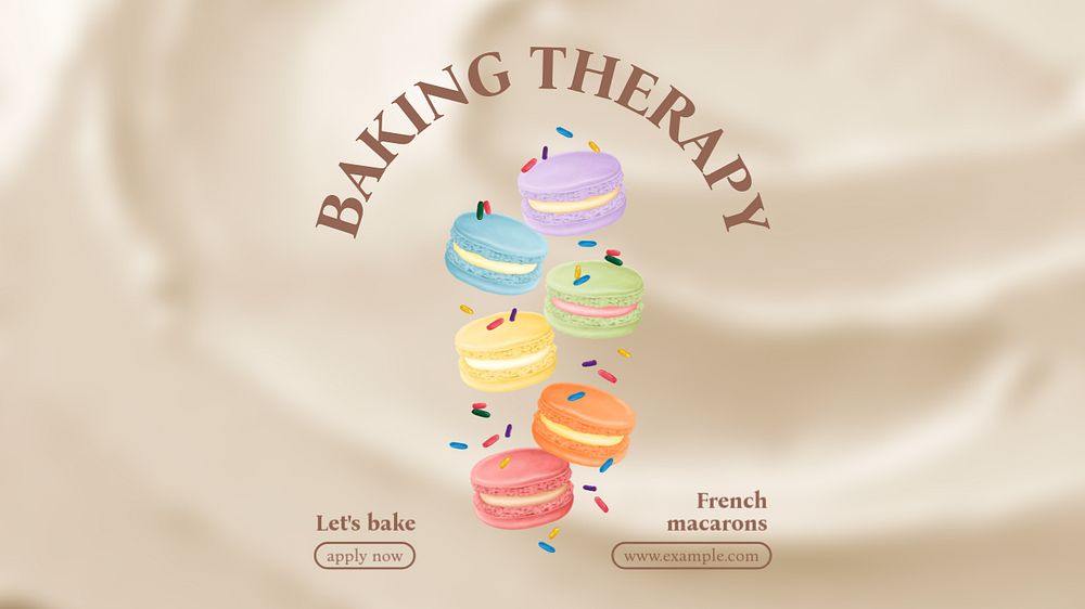 Baking therapy blog banner template, editable design