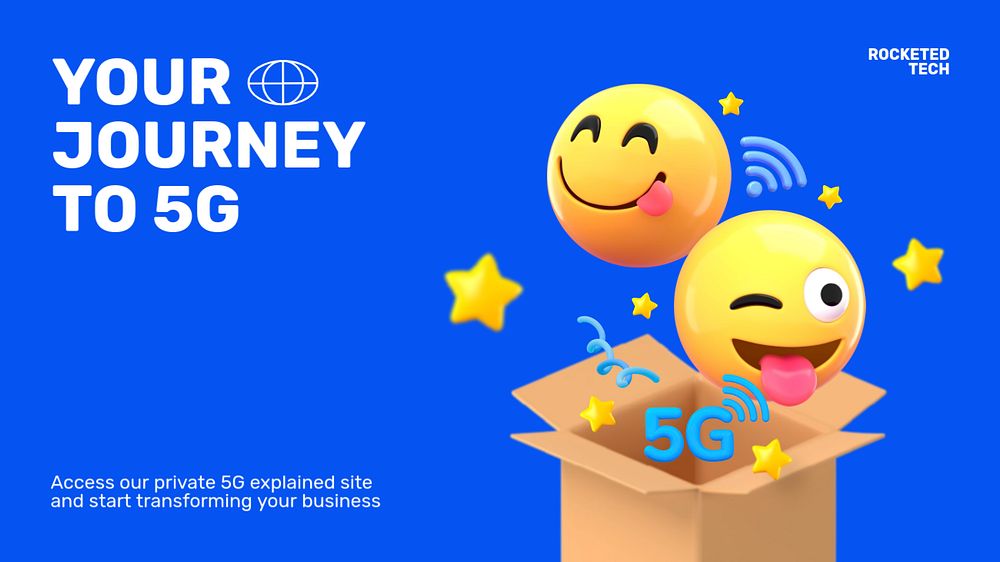 5G network blog banner template, editable design