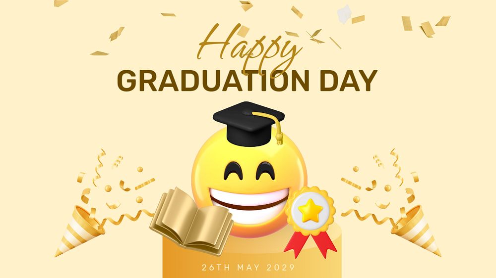 Graduation Day blog banner template, editable design