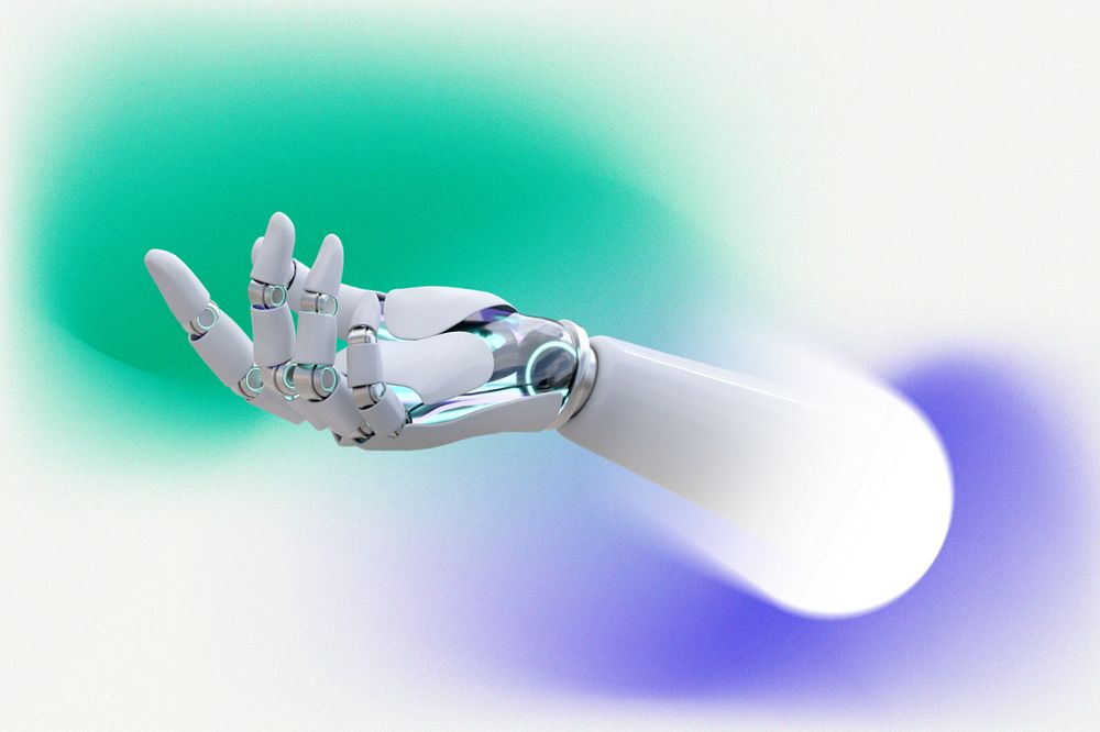 Robot hand, editable digital remix design