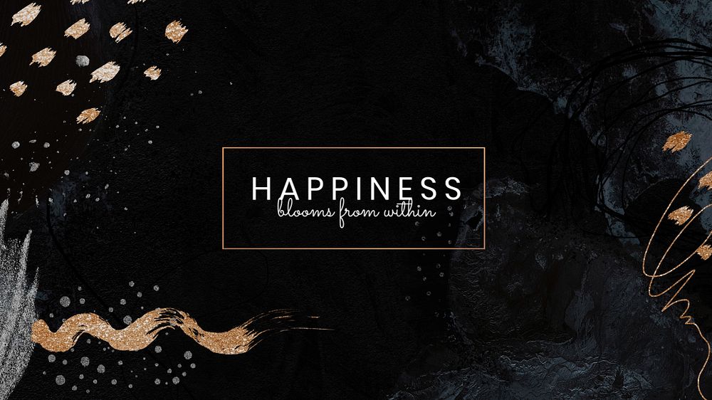 Dark & gold desktop wallpaper template, editable text design