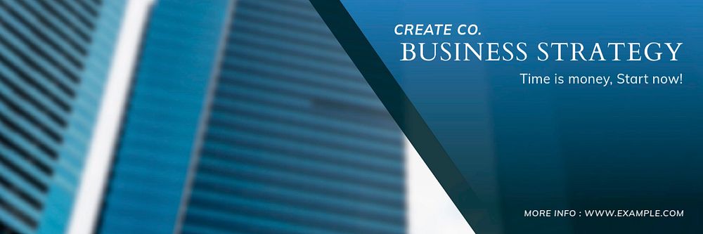 Blue business  email header template, editable text