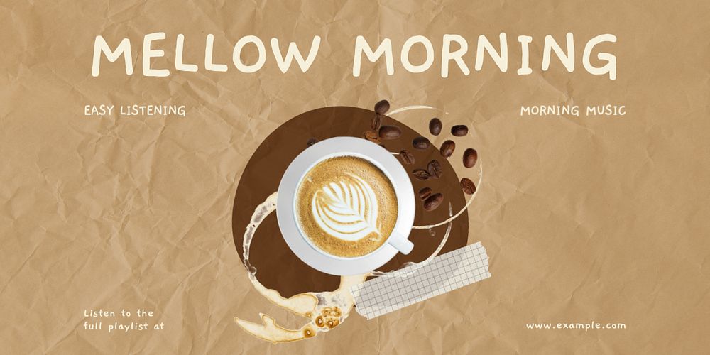 Coffee aesthetic Twitter post template, editable design