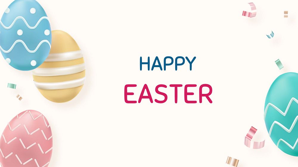 Happy Easter blog banner template, customizable text & design