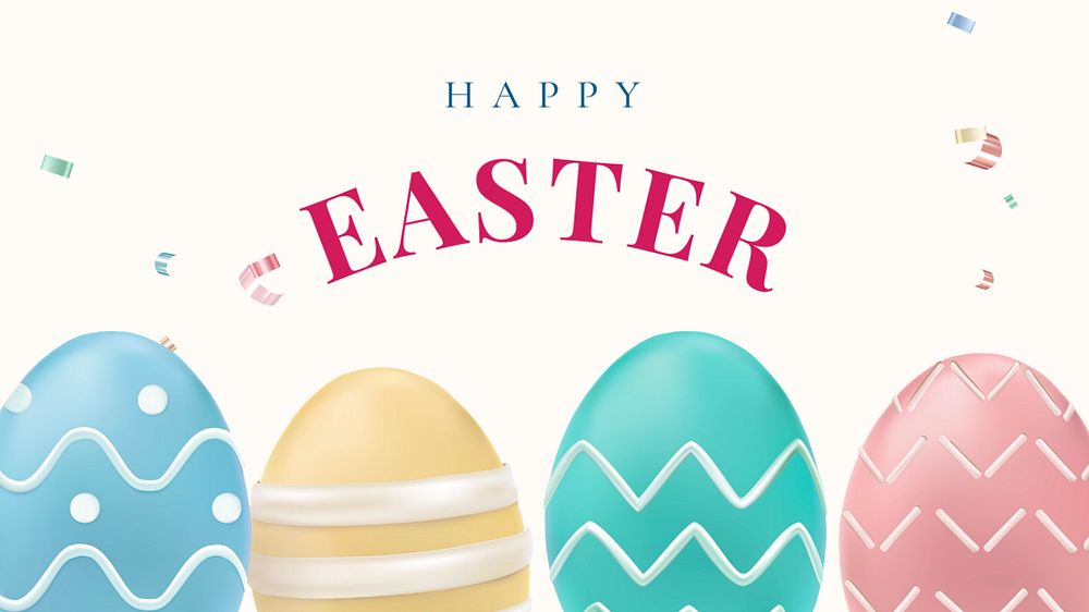 Easter eggs blog banner template, customizable text & design