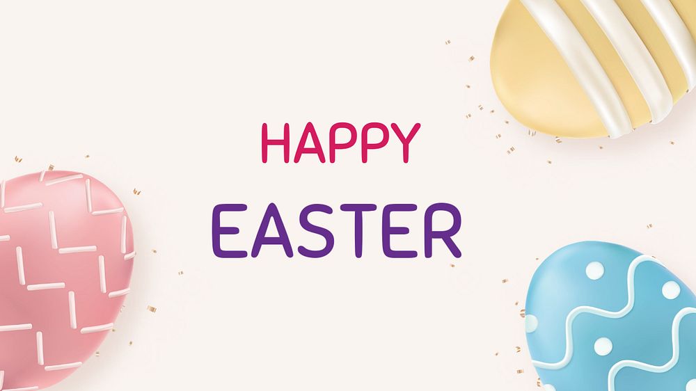 Easter greeting blog banner template, customizable text & design