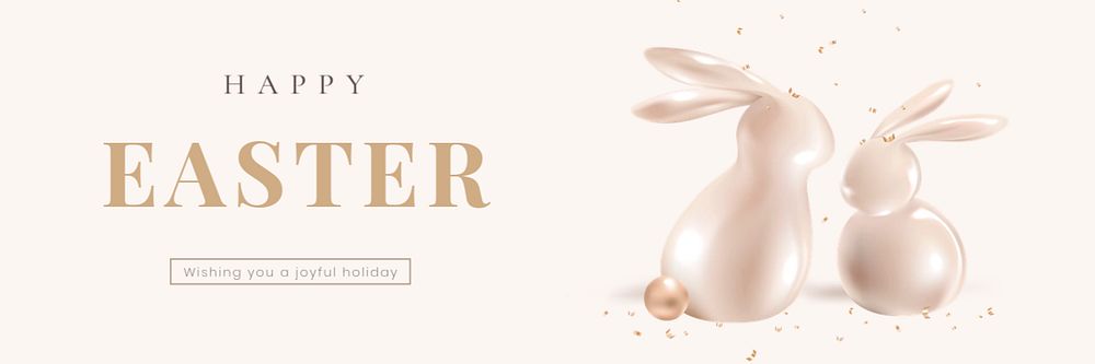 Happy Easter email header template, editable text