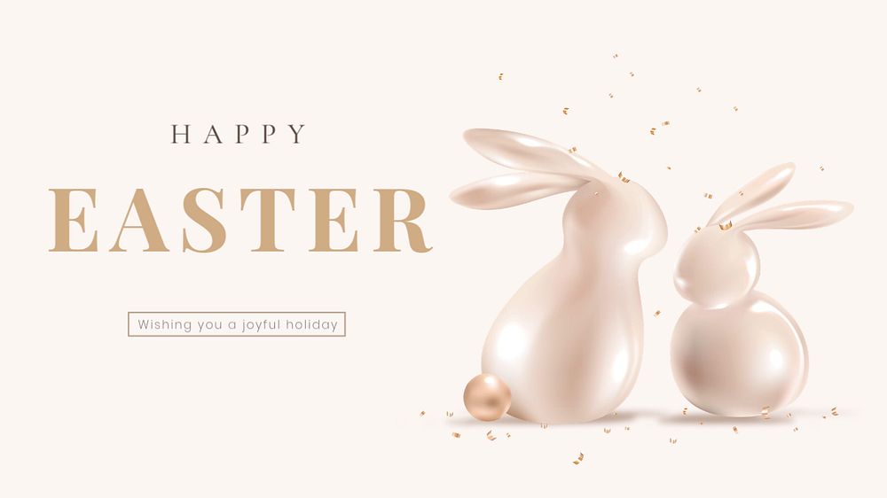 Easter bunny blog banner template, customizable text & design