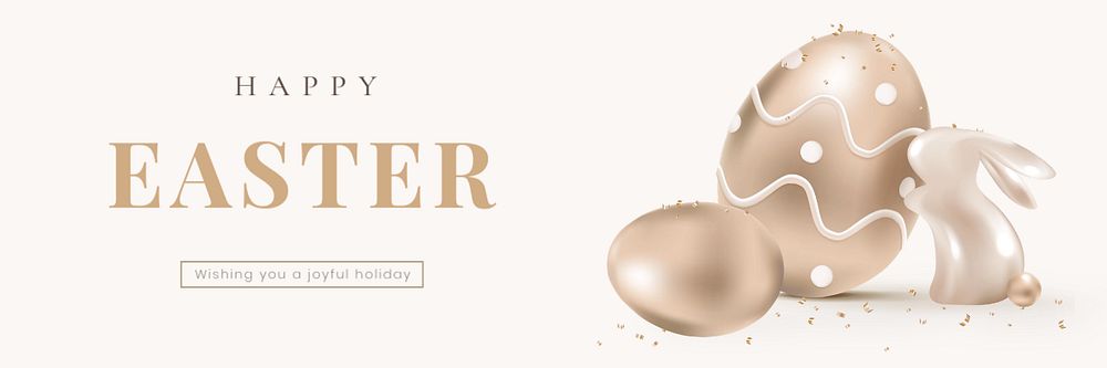 Easter greeting email header template, editable text