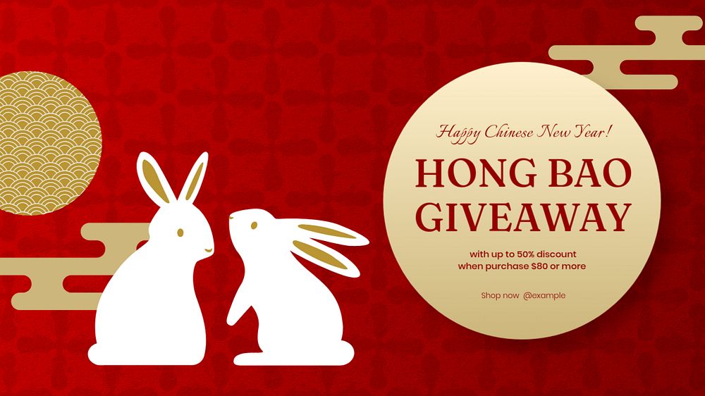 Hong Bao Facebook cover template, editable design