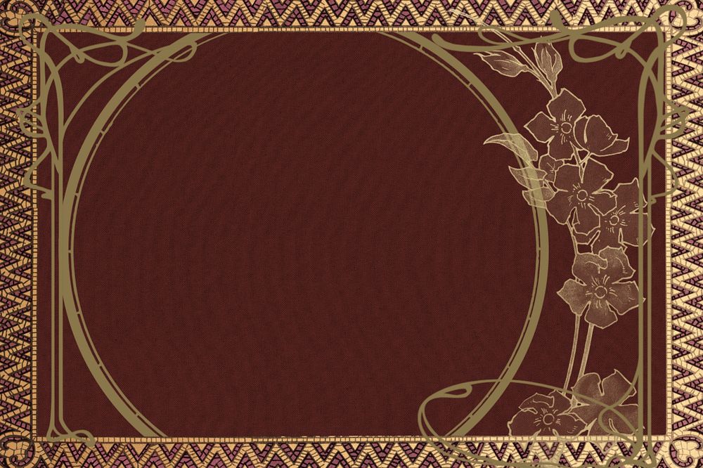 Brown luxury frame background, flower border design, remixed by rawpixel, editable design