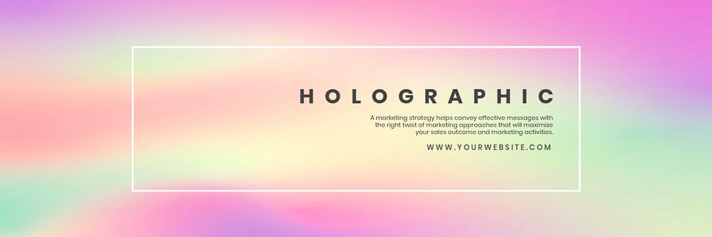 Colorful holographic Twitter header template, editable design