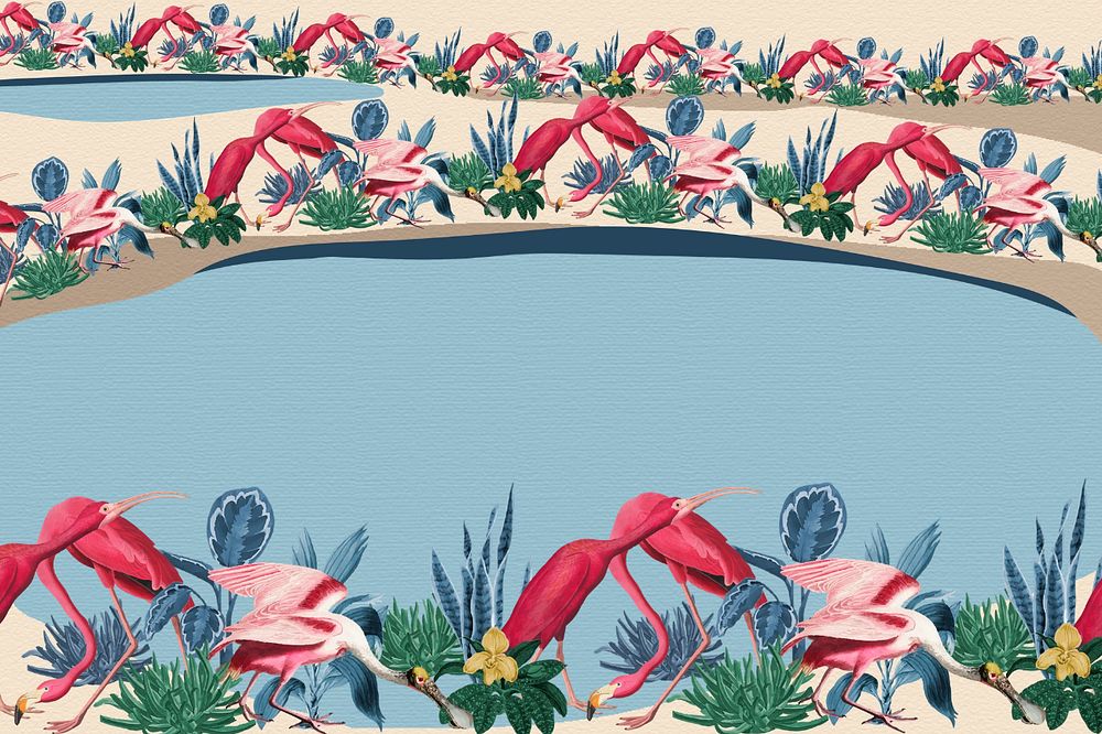 Tropical flamingo pattern background, editable design