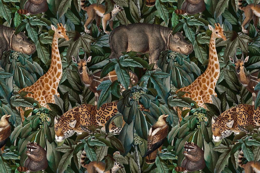 Wild jungle pattern background, editable design