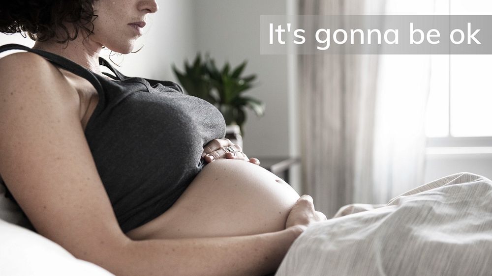 Pregnant woman YouTube thumbnail template, editable design