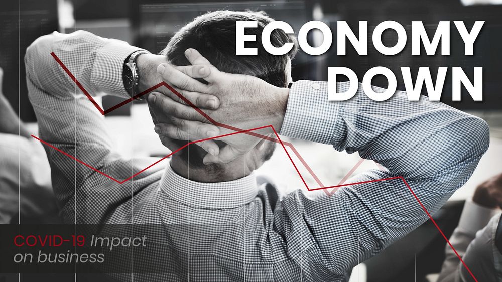 Economy down YouTube thumbnail template, editable design