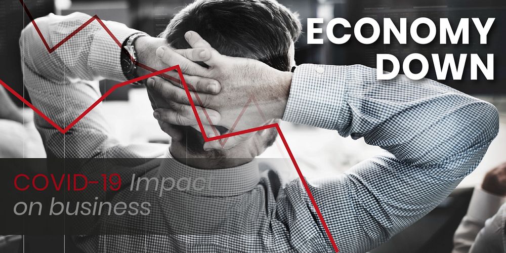 Economy down Twitter post template, editable design