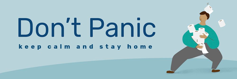 Covid-19 panic buy Twitter header template, editable design