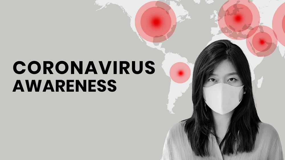 Coronavirus awareness YouTube thumbnail template, editable design